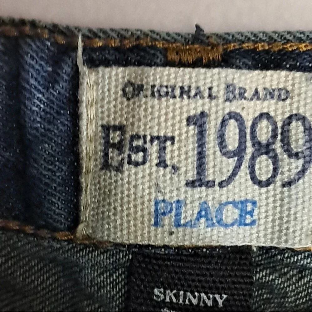 The Children's Place Girls Skinny Jeans Size 10 Blue Solid Denim Button Zip